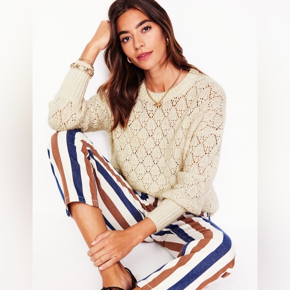 Boden Chunky pointelle sweater warm ivory - Picture 1 of 12